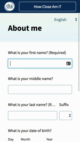 MA DTA SNAP application design